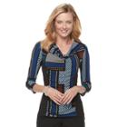Women's Dana Buchman 3/4-sleeve Cowlneck Top, Size: Small, Med Blue