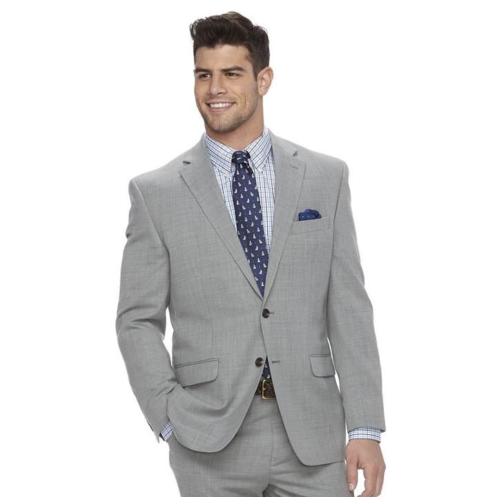 Men's Chaps Classic-fit Wool-blend Stretch Suit Coat, Size: 50 - Regular, Light Grey