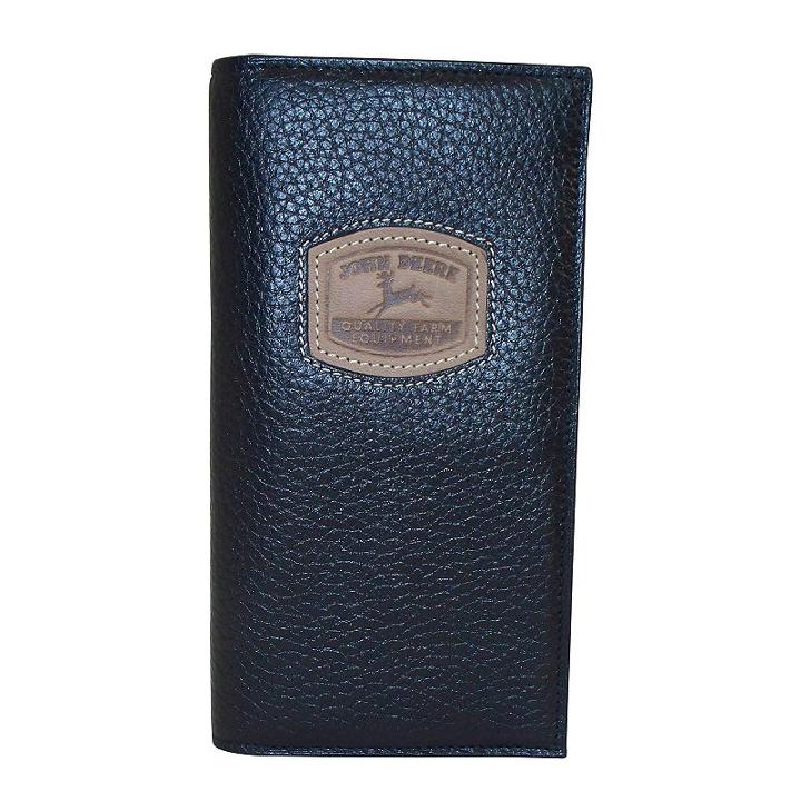 John Deere Leather Checkbook Wallet - Men, Black