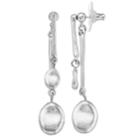 Silver Tone Pebble Linear Drop Earrings, Women's