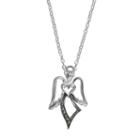 Silver Luxuries Marcasite Angel Pendant Necklace, Women's, Grey