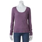 Juniors' Mudd&reg; Slim Fit Burnout Scoopneck Tee, Girl's, Size: Medium, Purple