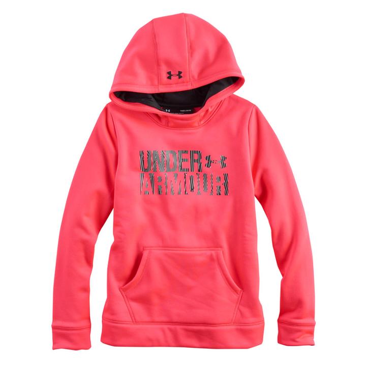 Girls 7-16 Under Armour Favorite Fleece Wordmark Hoodie, Size: Large, Penta Pink