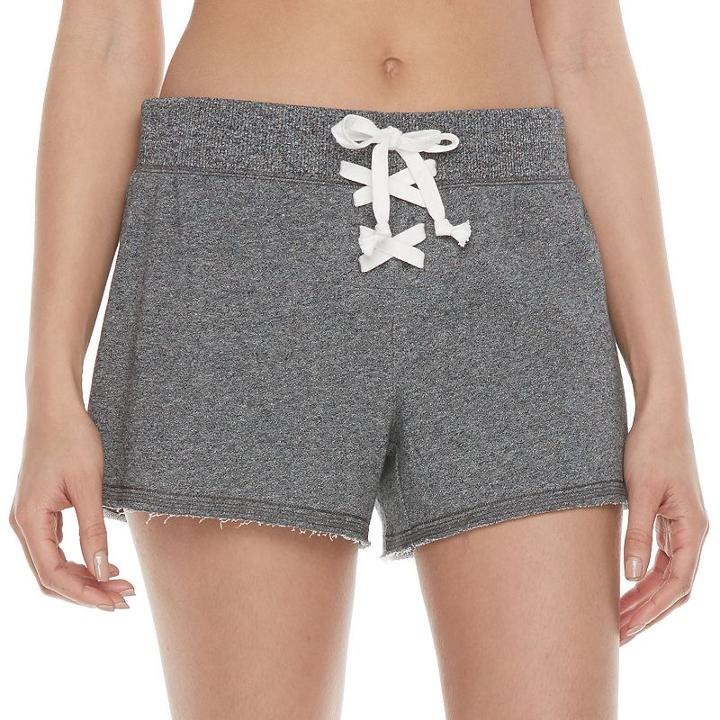 Juniors' So&reg; Lace-up Front Lounge Shorts, Girl's, Size: Xl, Dark Grey