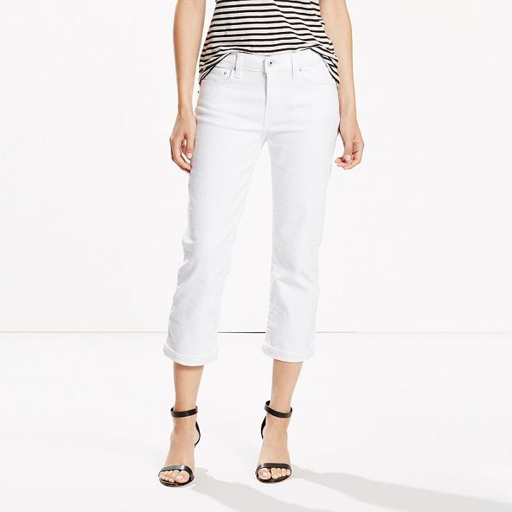 Women's Levi's Classic Fit Cuffed Capri Jeans, Size: 2/26, White