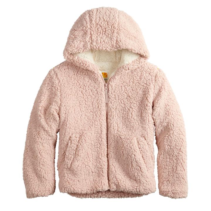 Girls 7-14 C & C California Sherpa Midweight Jacket, Size: 10-12, Light Pink