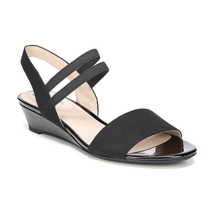 Lifestride Yolo Women's Wedge Sandals, Size: Medium (7.5), Black