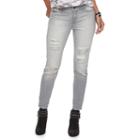 Women's Juicy Couture Flaunt It Sequin Ripped Skinny Jeans, Size: 6, Med Grey