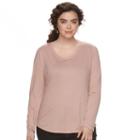 Juniors' Plus Size Mudd&reg; Scoopneck Tee, Teens, Size: 3xl, Light Pink