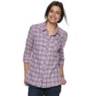 Women's Sonoma Goods For Life&trade; Essential Supersoft Flannel Shirt, Size: Medium, Brt Purple