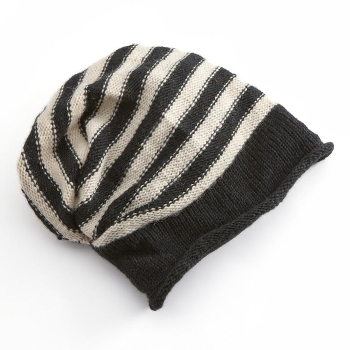 Sijjl Striped Slouchy Wool Beanie, Women's, Multicolor