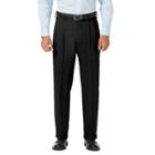 Men's J.m. Haggar Premium Classic-fit Stretch Sharkskin Pleated Dress Pants, Size: 40x34, Black