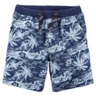 Boys 4-8 Carter's Patterned Pull On Shorts, Size: 7, Navy Palm Tree