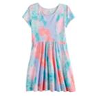 Girls 7-16 So&reg; Short Sleeve Skater Dress, Size: Xl/14, Light Blue