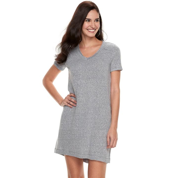 Women's Rock & Republic® T-shirt Dress, Size: Large, Grey