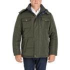 Big & Tall Men's London Fog Towne Quilted Hooded Parka, Size: 4xb, Med Green