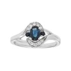 14k White Gold Sapphire & Diamond Accent Ring, Women's, Size: 7, Blue