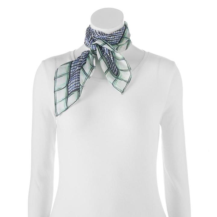 Apt. 9&reg; Picnic Check Square Scarf, Women's, Light Blue