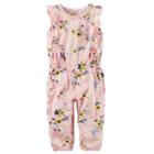 Baby Girl Carter's Flutter-sleeved Jumpsuit, Size: Newborn, Pink