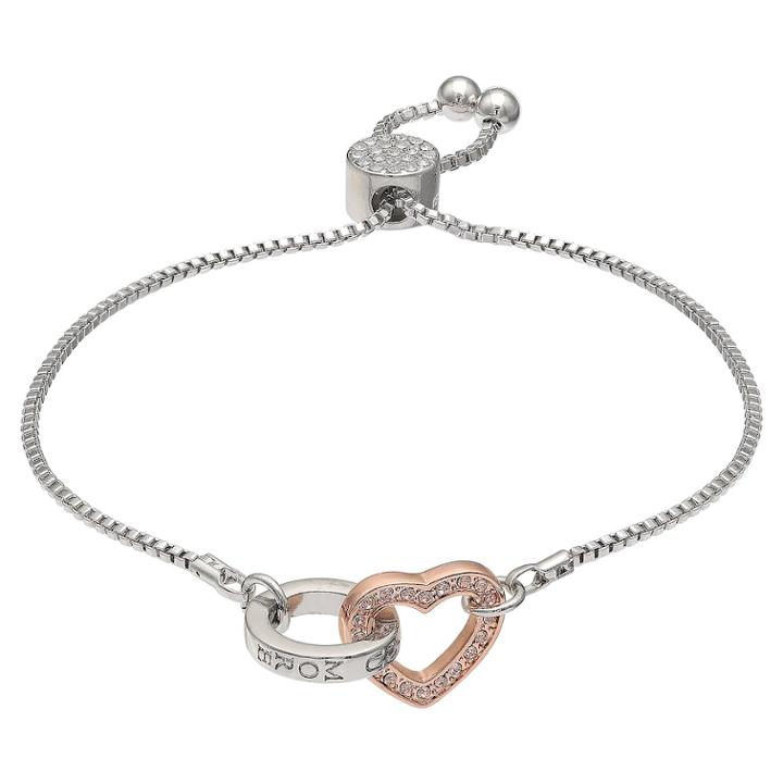 Brilliance Love You More Adjustable Bracelet With Swarovski Crystals, Women's, White