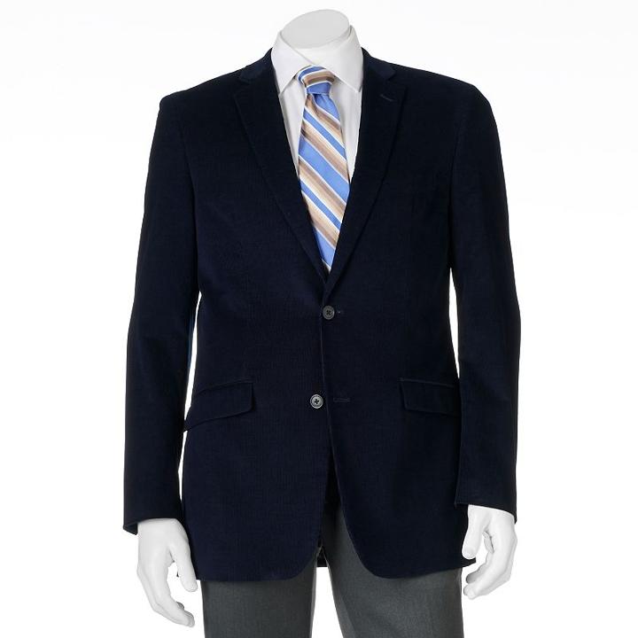 Men's Adolfo Slim-fit Wale Corduroy Sport Coat, Size: 48 - Regular, Blue (navy)