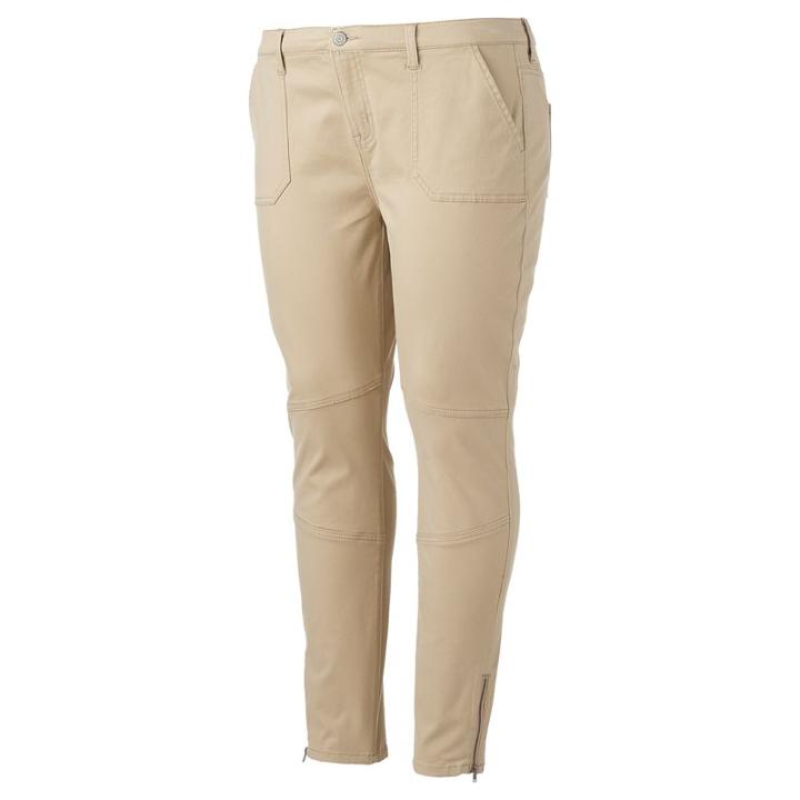 Juniors' Plus Size Mudd&reg; Ankle-zip Utility Skinny Pants, Teens, Size: 24 W, Red/coppr (rust/coppr)