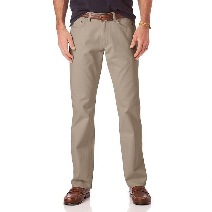 Men's Chaps Classic-fit 5-pocket Twill Flat-front Pants, Size: 36x34, Black