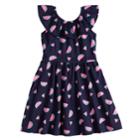 Girls 4-10 Jumping Beans&reg; Ruffled Neck Skater Dress, Size: 6, Dark Blue