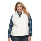 Plus Size Croft & Barrow&reg; Faux-fur Vest, Women's, Size: 3xl, White