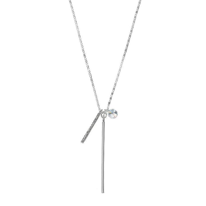 Lc Lauren Conrad Bar Charm Necklace, Women's, Silver
