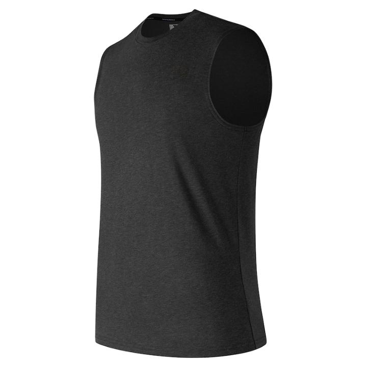 Men's New Balance Heathered Tech Tee, Size: Small, Dark Grey