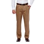 Men's Haggar&reg; Work To Weekend&reg; Classic-fit Pleated Expandable Waist Pants, Size: 35x32, Dark Beige