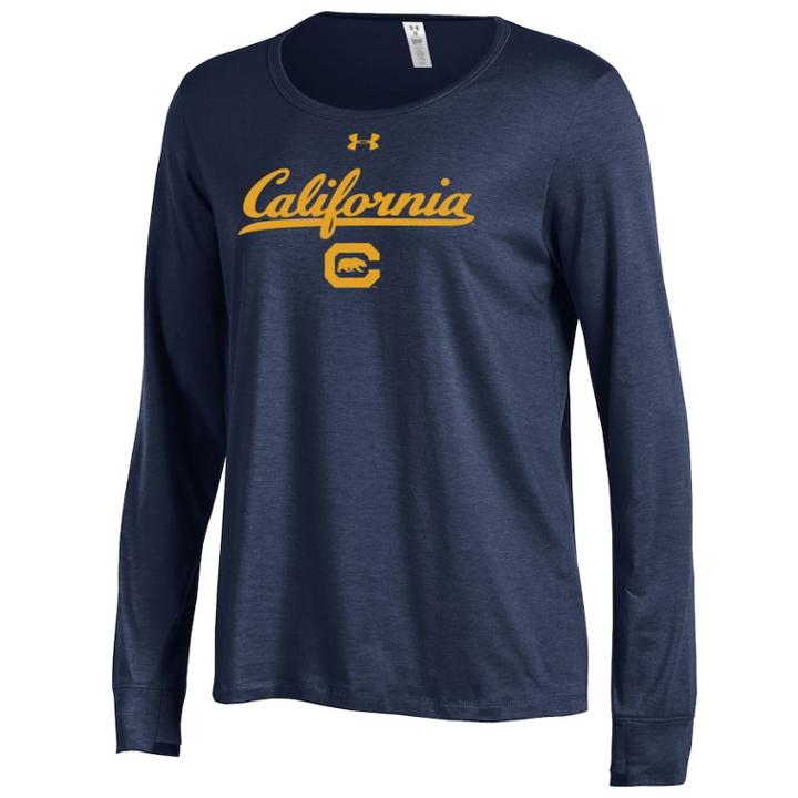 Women's Under Armour Cal Golden Bears Charged Tee, Size: Small, Blue (navy)