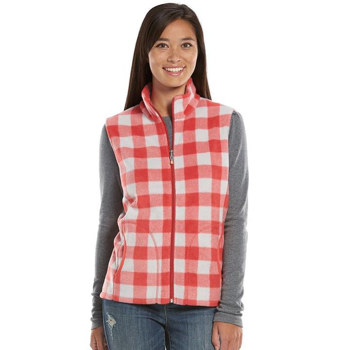 Women's Woolrich Fleece Vest, Size: Large, Light Red
