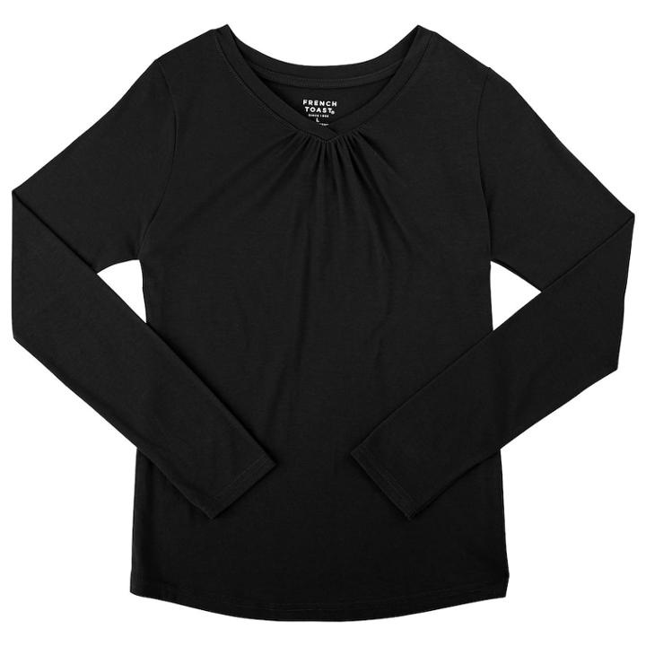 Girls 7-16 & Plus Size French Toast Long Sleeve V-neck Tee, Size: 14-16, Black