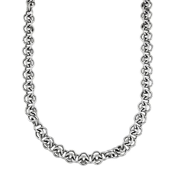 Lynx Stainless Steel Link Chain Necklace - Men, Grey