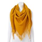 Women's Candie's&reg; Solid Fringed Triangle Scarf, Med Yellow