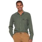 Men's Sonoma Goods For Life&trade; Flexwear Modern-fit Plaid Stretch Button-down Shirt, Size: Xl, Dark Green