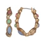 Napier Colorful Inlay Oval Hoop Earrings, Women's, Multicolor