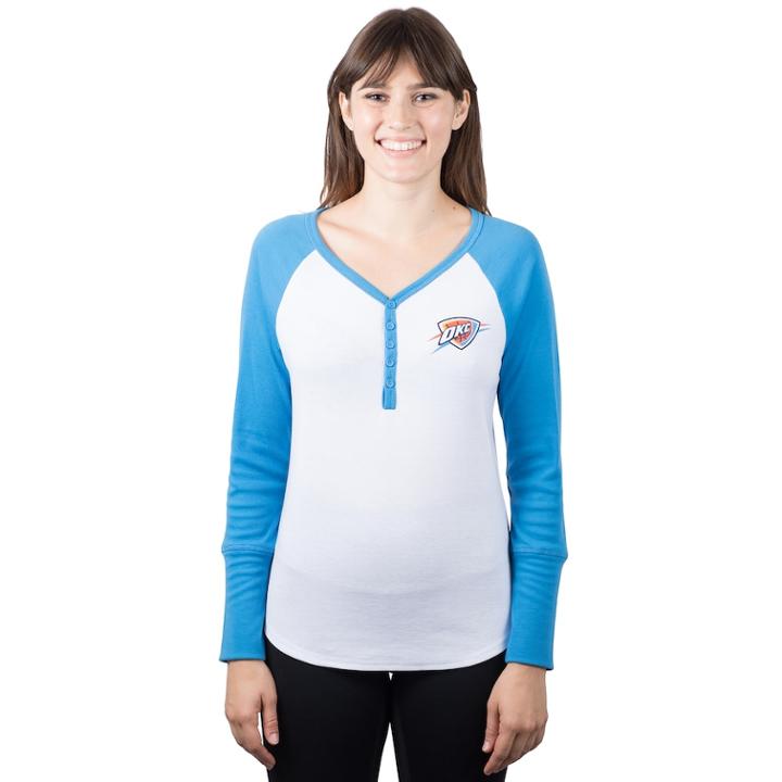 Women's Oklahoma City Thunder Raglan Tee, Size: Medium, White
