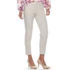 Women's Apt. 9&reg; Torie Zipper Accent Crop Dress Pants, Size: 12, Silver