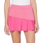 Women's Grand Slam Heathered Color Block Tennis Skort, Size: Large, Light Pink