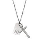 Focus For Men Stainless Steel Id Dog Tag Necklace, Silver