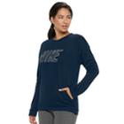 Women's Nike Therma Fleece Logo Training Top, Size: Large, Light Blue