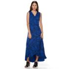 Petite Apt. 9&reg; Ruffled Maxi Dress, Women's, Size: L Petite, Blue