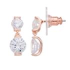 Dana Buchman Cubic Zirconia Double Drop Earrings, Women's, Pink