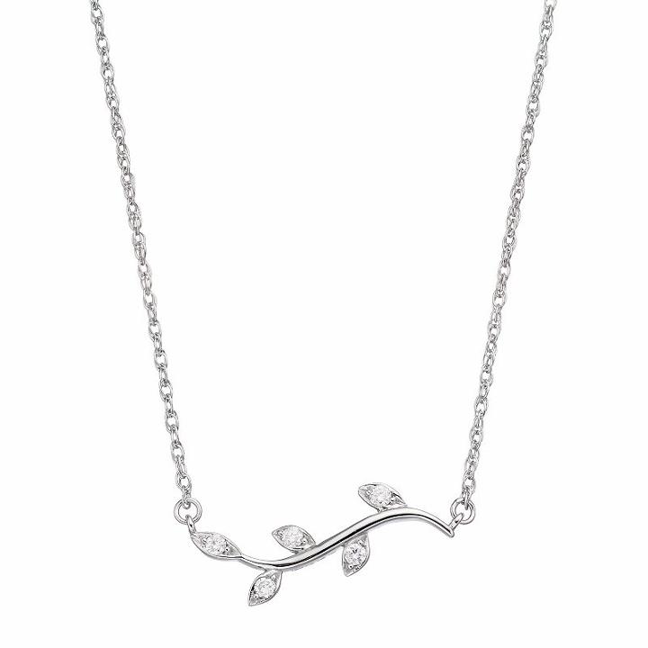 Lc Lauren Conrad 10k White Gold Diamond Accent Vine Necklace, Women's, Size: 17