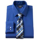 Men's Apt. 9&reg; Slim-fit Dress Shirt & Tie Set, Size: 2x-34/35, Blue
