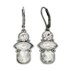 Simply Vera Vera Wang Geometric Simulated Crystal Nickel Free Drop Earrings, Women's, Black