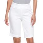 Women's Croft & Barrow&reg; Pull-on Stretch Bermuda Shorts, Size: Large, White